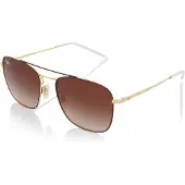 Ray-Ban Zonnebril 3588 905513 Gouden Bovenkant Op Bruin Bruin Verloop Donkerbruin