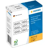 Herma Nummer etiketten drievoudig zelfklevend 10x22 mm wit/zwart