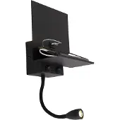 QAZQA Moderne wandlamp zwart 2-lichts met USB en flexarm - Flero
