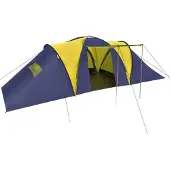 vidaXL Tent 9-persoons polyester blauw en geel