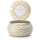 Voluspa 2 Wick Metallo Candle Suede Blanc