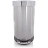 Simplehuman Semi Round 45 Liter Zilver