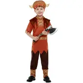Muovijalelu Viking kostuum Ervik (bruin en grijs, S 4/6 jaar)