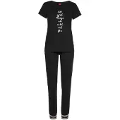 s.Oliver Pyjama rosa / zwart / wit