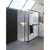 Riho Lucid GD402 douchewand met zijwand 140x200cm matzwart