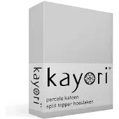 Kayori Split Topper Hoeslaken Shizu Zilvergrijs (Percal)-160 x 210 cm