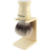 Edwin Jagger Shaving Borsteles Synthetic English Shaving Borstel Imitation Ivory Ref.EJ287SDS Synst Kwast - 1stuks | Voor Mannen