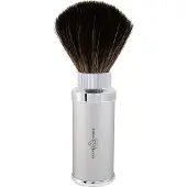 Edwin Jagger Shaving Borsteles Synthetic Travel Shaving Borstel Silver & Chrome Plated Ref.2M5290CR Kwast - 1stuks | Voor Mannen