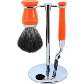 Edwin Jagger Shaving Sets Gillette Mach 3 3pc Orange & Chrome Plated Set Ref.S2M720CR Pakket - 1pakket