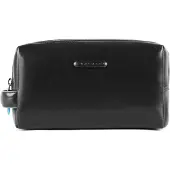 Piquadro Blue Square Toilettas Leder 25 cm zwart