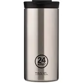 24Bottles Thermoskan 'Travel Tumbler Basic' zwart / zilver
