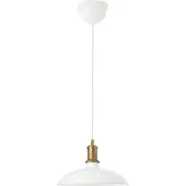 Konsthantverk Kavaljer hanglamp wit mat, ruw messing, klein