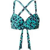 Shiwi Luxe Leopard Nora Padded Wire Top B/c Washed Green Maat: 36 | Bikini's Outlet | Unisex | Groen