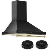Klarstein Montblanc afzuigkap recirculatieset 610m³/h 165W 2x1,5W zwart