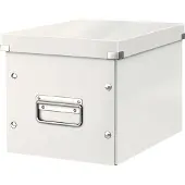Leitz Wow Click & Store Kubus Middelgrote Opbergdoos - 80% Gerecycled Karton - 26 x 24 x 26 Cm (BxHxD) - Wit