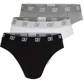 Cr7 Heren slip 3-pack effen zwart/wit/grijs