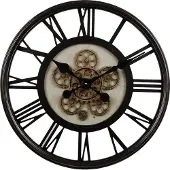 Coppens Wandklok ope uurwerk 54,5x7cm antic zwart |