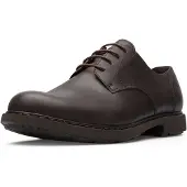 Camper Campervoor mannen. K100152-022 Neuman bruine leren schoenen (45), Leer, Plat, Veters, Casual, Klassiek