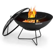 Blumfeldt Orbit 3-in-1 vuurschaal staal Ø 60cm | 40cm grill | tafel | zwart