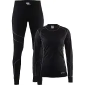 Craft Baselayer Set - Thermoset Dames - Zacht en comfortabel - Black/Granite - Maat XL