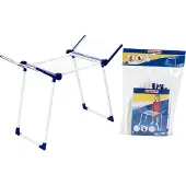 Klein Toys Leifheit droogrek - inklapbaar - 63x27x50 cm - ruimte voor poppenkleertjes of nat pluche speelgoed - blauw wit