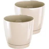 Prosperplast Bloempot Rond Duop 24cm CREME Prosperplast / 2 STUKS ! /
