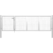 vidaXL Poort 350x100 cm staal zilverkleurig