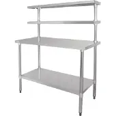 Vogue RVS werktafel met wandplanken 180cm