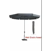 Madison Parasol rond 350 cm Grijs met Gratis hoes!