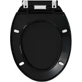 vidaXL Toiletbril soft-close met quick-release ontwerp zwart