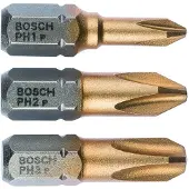 Bosch Philips-bit Max-Grip PH1, PH2, PH3 x 25mm (3 st.)