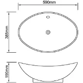 vidaXL Keramische wastafel ovaal 59 x 38,5 cm