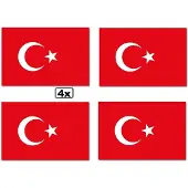 Thema party 4x Vlag Turkije 90x150 cm