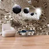 Karo-art Fotobehang - Gouden puzzel