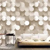 Karo-art Fotobehang - Gouden net , goudlook