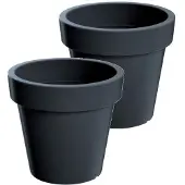 Prosperplast Bloempot Buiten Rond Lofly 16cm ANTRACIET Prosperplast / 2 STUKS ! /