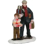 Luville Father and son with presents - l5,5xb3,5xh7cm (mix)