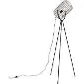QAZQA Industriële vloerlamp tripod staal zwart - Bliss Vefa