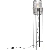 QAZQA Industriële vloerlamp zwart - Bliss Vefa