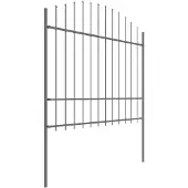 vidaXL Tuinhek met speerpunt staal 1506x175 cm zwart