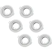 Groenovatie Inbouwspot, Rond, Kantelbaar, Mat Wit, 6-Pack