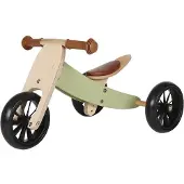 Bandits & Angels Smart Bike Loopfiets Hout 4-in-1 Retro Groen vanaf 1 jaar - Voor Jongens en Meisjes - Houten Loop Fiets - Omkeerbaar in Driewieler en Tweewieler - Verstelbaar Zadel