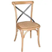 Bolero Houten eetkamerstoelen met gekruiste rugleuning Bolero, naturel, 2 stuks