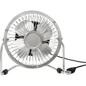 Kikkerland USB METAL DESK FAN - SILVER