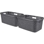 Curver Style Wasmand - 45L - 2 stuks - Antraciet