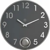 Sompex – 8128 – Wandklok met slinger – Metaal – Ø38 cm – Brussels – Antraciet/Zilver
