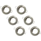 Groenovatie Inbouwspot, Rond, Aluminium, RVS Look, Satijn, 6-Pack