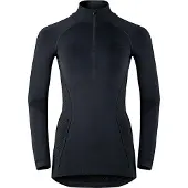 Odlo Ondershirt Odlo Womens L/S Turtle Neck 1/2 Zip Evolution Black Graphite Grey-L