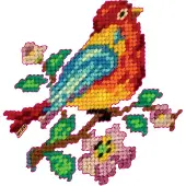 VAN IKKE Muursticker Geborduurde vogel XL