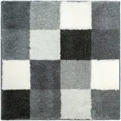 Casilin Badmat Antislip Blocks - 50x60cm - Rechthoekige Douchemat - Waterabsorberend - Wasbaar en Sneldrogend - Acryl - Grijs